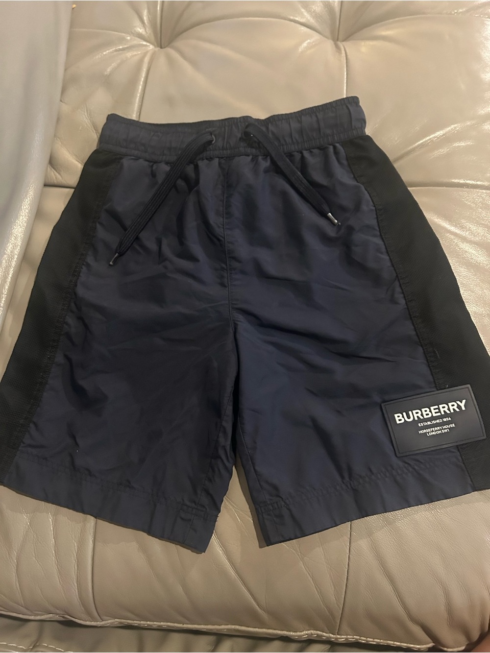 Burberry Navy and Black Athletic Drawstring Shorts
